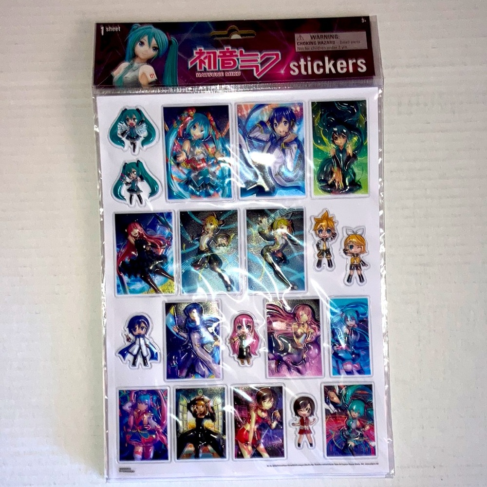 Hatsune Miku Anime 3D Sticker Sheet  New